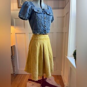 Anthropologie Yellow A-Line Skirt Size 4
